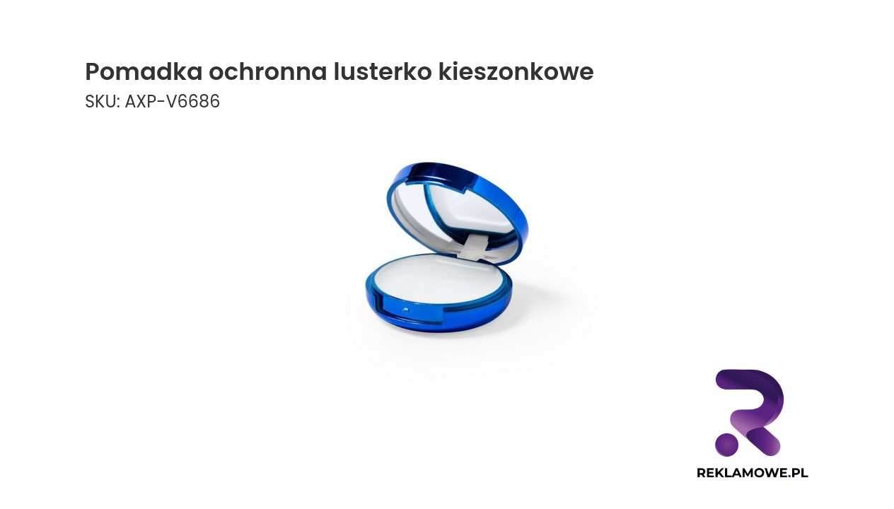 Pomadka ochronna, lusterko kieszonkowe Pomadka ochronna z wbudowanym lusterkiem kieszonkowym