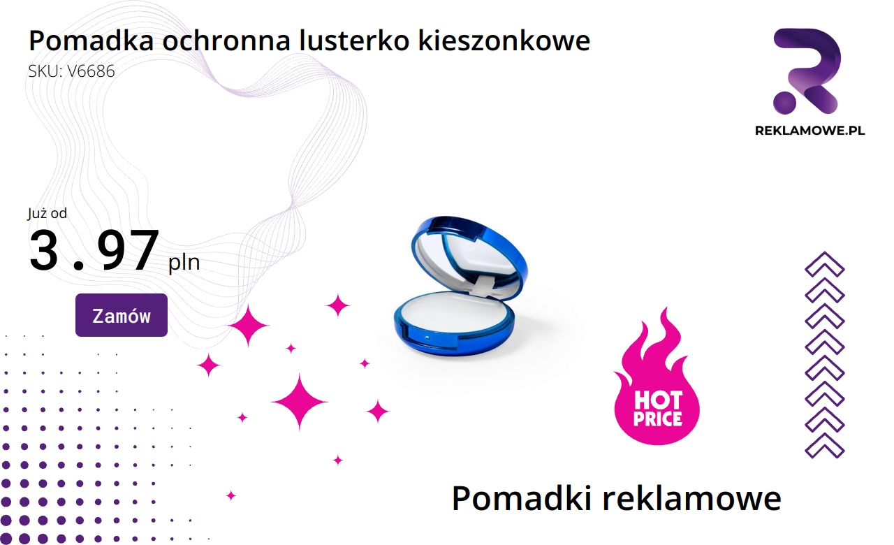 Pomadka ochronna z lusterkiem kieszonkowym